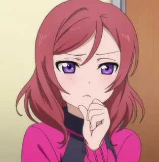 🤔 8f3ec7dd Maki Nishikino Love Live! Anime, Manga, Słodkie, Dziewczyna, Zgrymas, Postać telegram sticker