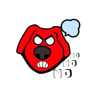 🤬 50b0af68 NO boos, hond, rood, cartoon, nee telegram sticker