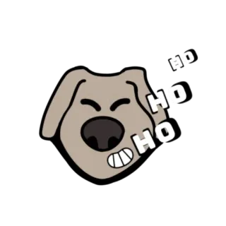 😂 6d3b2bc7 HO HO HO hond, dier, ho ho ho, gelach, cartoon, humor telegram sticker