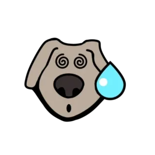 😰 a7f29cf9 hond, duizelig, verward, cartoon, zweet, emotie telegram sticker
