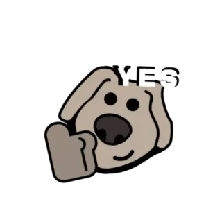👍 cd4bd347 YES hond, ja, akkoord, positief, overeenkomst, bevestigend, goedkeuring telegram sticker