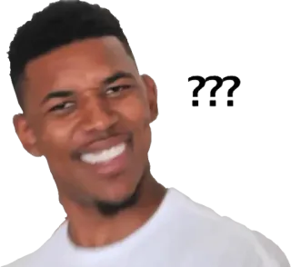 😄 075d16f6 ??? meme, confused, question, uncertain, black guy whatsapp sticker