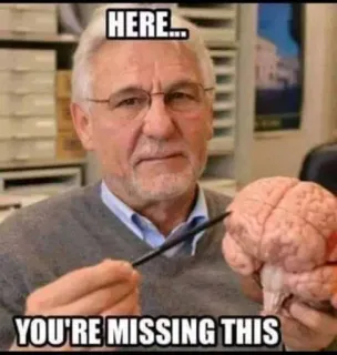 🌚 1685019d HERE...
YOU'RE MISSING THIS brain, missing, intelligence, meme, funny whatsapp sticker