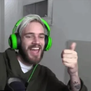 😁 1b9bdf2c PewDiePie YouTuber, streamer, gamer, internet personality, thumbs up, celebrity whatsapp sticker