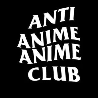 🚫 5229a2d5 ANTI ANIME ANIME CLUB anti, anime, club, statement, humor whatsapp sticker