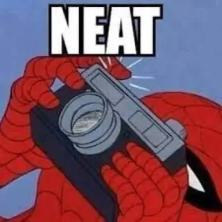 🤔 96df24ad Spider-Man NEAT spider-man, cartoon, camera, neat, meme whatsapp sticker