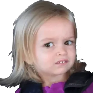 😳 f70919cf skeptical, child, meme, expression, doubt, young girl, funny whatsapp sticker