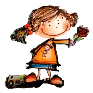 ✳️ 830c702f girl, cartoon, flower, rose, child telegram sticker