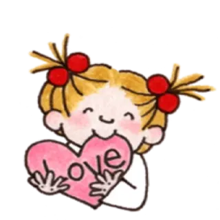 ✳️ 8d524488 LOVE heart, cartoon, girl, love, cute telegram sticker
