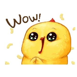 ✳️ 975813f5 Wow! chicken, cute, happy, surprise, yellow telegram sticker