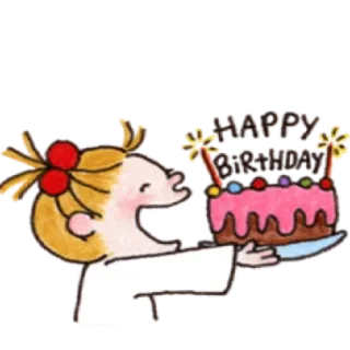 ✳️ cd2fcaf2 HAPPY BIRTHDAY birthday, cake, celebration, sparklers, happy telegram sticker