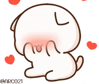 🙈 4f8fe2ff lindo, perro, kawaii, sonrojado, animal, dibujo animado whatsapp sticker