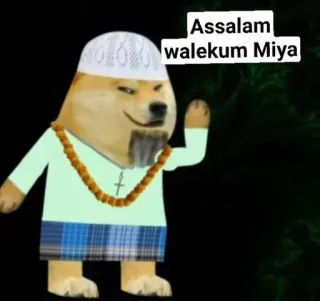 🌟 7bf702b6 Assalam walekum Miya Meme, Doge, Musulmán, Islam, Saludo whatsapp sticker