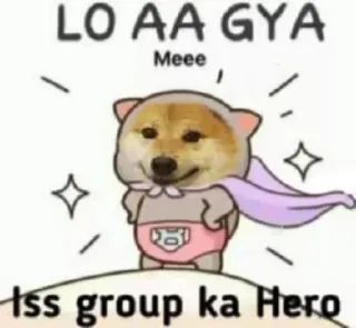 🗿 afeaf2aa LO AA GYA
Meee
Iss group ka Hero perro, héroe, meme, dibujo animado, lindo, kawaii whatsapp sticker