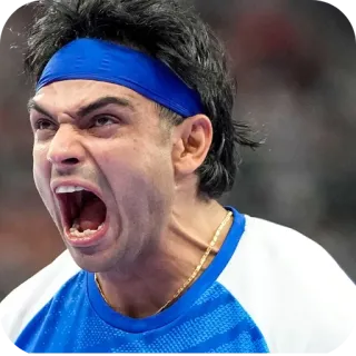 🎢 efd7a61e hombre, atleta, retrato, expresión, gritando, azul whatsapp sticker
