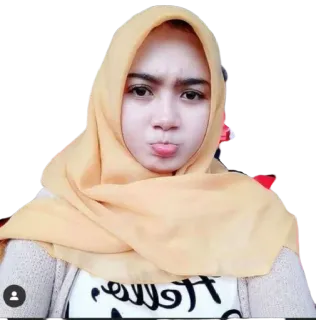 😊 0c33cbea Hello wanita, muslimah, hijab, potret, selfie telegram sticker