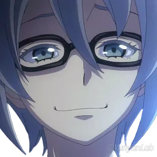 ❤️ 02a76df4 @vinyunLab อนิเมะ, มังงะ, แว่นตา, ภาพเหมือน, ยิ้ม, ตัวละคร telegram sticker