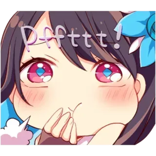 😂 32ded9cc Pffttt! anime, fofo, menina, desenho animado telegram sticker