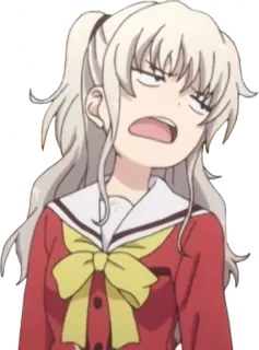 😫 ad8796af Nao Tomori Charlotte Anime, Charlotte, Nao Tomori, Expressão, Sticker telegram sticker