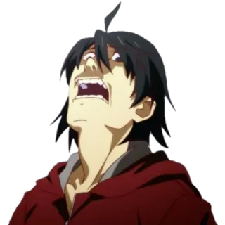 😧 cf10ff46 anime, adesivo, gritando, angustiado, desenho animado telegram sticker