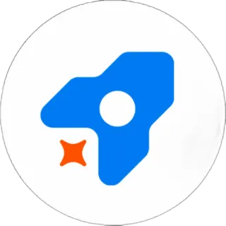 😂 41d849c4 ロケット, 青, オレンジ, アイコン, 白い背景, ステッカー whatsapp sticker