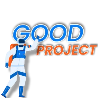 👍 efc4b85d GOOD PROJECT 良い, プロジェクト, 宇宙飛行士, 宇宙, 成功 whatsapp sticker