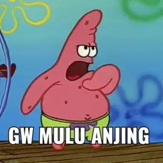 📍 6c8aba4f Patrick Star Spongebob Squarepants GW MULU ANJING Patrick Ster, Meme, Cartoon, Offensief, Spongebob telegram sticker