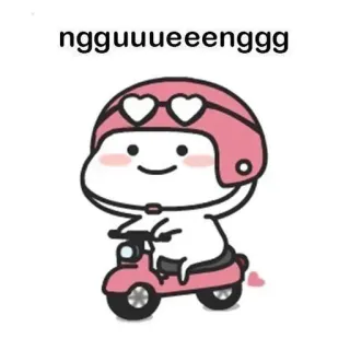 🙂 93477b41 ngguuuueeenggg schattig, kawaii, cartoon, roze, scooter, helm, harten telegram sticker