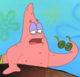 ➖ e163a190 Patrick Star SpongeBob SquarePants cartoon, Patrick Star, Spongebob, Nickelodeon, grappig, bril telegram sticker