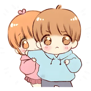😤 fd61e549 Chibi, Carino, Cartone animato, Anime, Coppia, Amici whatsapp sticker