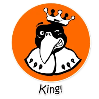 👑 09297fdf King! raja, gagak, burung, mahkota, kerajaan telegram sticker