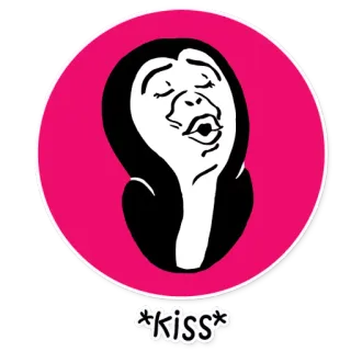 😘 604f5756 *kiss* ciuman, cinta, kasih sayang, kartun, ekspresi telegram sticker
