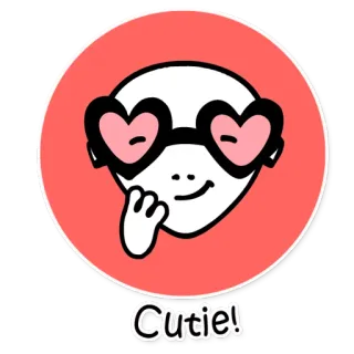 😍 bbb17fe5 Cutie! imut, hati, kacamata, wajah, manis, menggemaskan telegram sticker