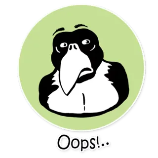 😬 f6e50bbe Oops!. ups, lucu, stiker, kartun, burung telegram sticker