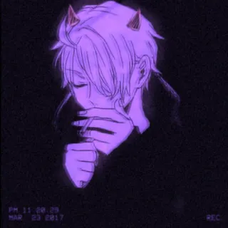 🚶‍♂️ 2d93f891 Anime, Duivel, Roken, Sigaret, Donker, Paars, Esthetisch telegram sticker