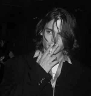 🖤 480686b5 persoon, roken, portret, sigaret, man, zwart-wit telegram sticker