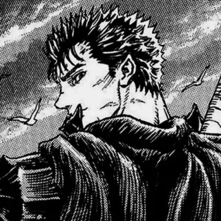 🖤 6030567c Guts Berserk Guts, Berserk, Anime, Manga, Zwaardvechter, Krijger, Zwarte zwaardvechter telegram sticker