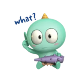 ❓ c5698829 what? мультфильм, монстр, милый, вопрос, что telegram sticker