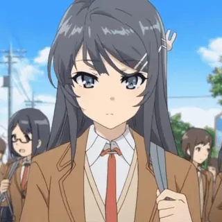 💜 6e3dd12f Mai Sakurajima Rascal Does Not Dream of Bunny Girl Senpai anime, bunny girl, school uniform, girl, sakurajima telegram sticker