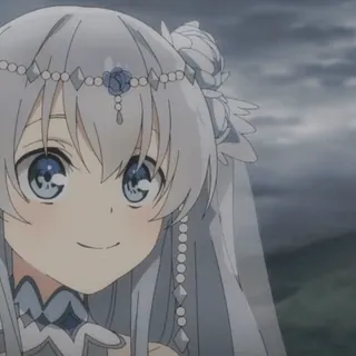 🤍 a2081914 anime, girl, white hair, blue eyes, cute, smile telegram sticker