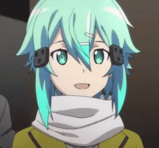 💚 adac1253 Sinon Sword Art Online anime, girl, green hair, character, video game telegram sticker