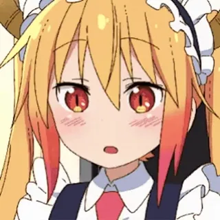 💛 cd253e74 Tohru Miss Kobayashi's Dragon Maid anime, dragon, maid, kawaii, cute telegram sticker