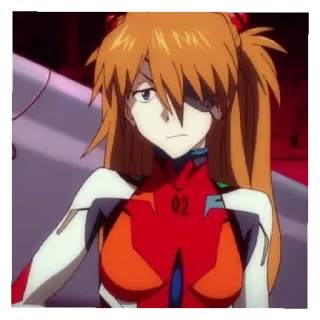 😄 4c41d403 Asuka Langley Soryu Evangelion 02 Anime, Chica, Personaje, Evangelion, Asuka, pelo naranja telegram sticker