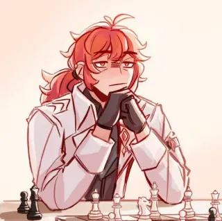 🍂 7801d2fa Diluc Genshin Impact Diluc, Genshin Impact, อนิเมะ, วิดีโอเกม, ตัวละคร, หมากรุก telegram sticker