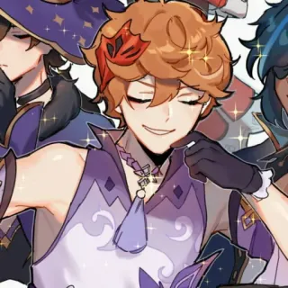 🍂 c3542790 Tartaglia Genshin Impact อนิเมะ, เกม, Genshin Impact, Tartaglia, Childe, ยิ้ม telegram sticker