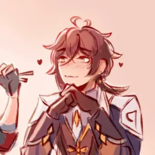 🍂 ee097fd9 Zhongli Genshin Impact อนิเมะ, วิดีโอเกม, เก็นชินอิมแพกต์, จงหลี, หัวใจ, ตัวละคร telegram sticker