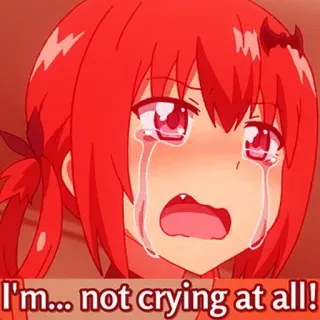 😭 02023ec5 I'm... not crying at all! 애니메이션, 우는, 슬픈, 눈물, 감정적인, 표정, 만화 whatsapp sticker