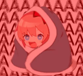 😱 02896ef6 AAAA 애니메이션, 만화, 귀여운, 담요, 표정, 밈 whatsapp sticker