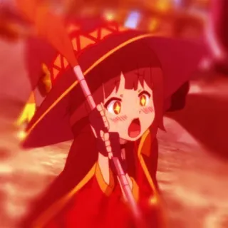 😍 25caba77 Megumin Konosuba 애니메이션, 만화, 코노스바, 메구밍, 폭렬, 마법사, 귀여운 whatsapp sticker