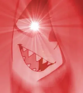 😈 8ec68d46 애니메이션, 악, 빨간색, 빛나는 눈, 위협적인, 만화 whatsapp sticker